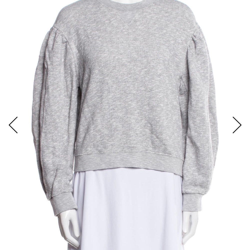 Ulla Johnson Gray Sweatshirt with Puff Balloon Sleeve